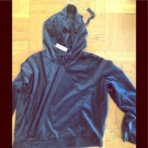 Navy velour hoodie